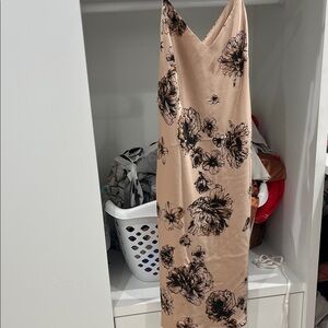 Express Tan V-Neck Dress